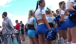 Taut Teen Cheerleader Bootys!