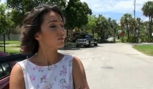 Lascivious slut gets enticed to the street and ultimately fucked