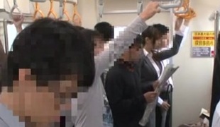 Wicked Japanese teen has sex on the train